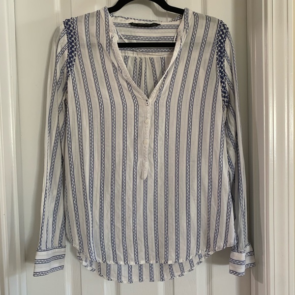 Zara Long Sleeve Striped Blouse - Picture 1 of 3